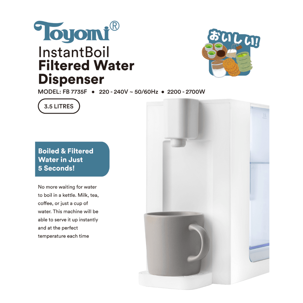 Toyomi 3.5L InstantBoil Filtered Water Dispenser FB 7735F Singapore