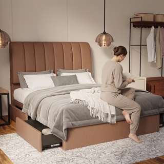 Trevino Fabric Drawer Bed Frame (Water Repellent & Pet friendly) by Somnuz - Lifestyle