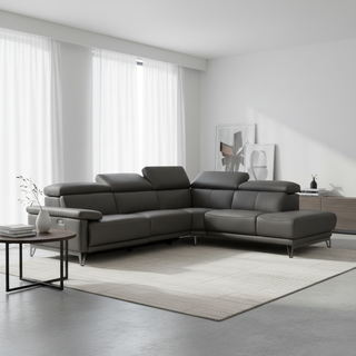 Yuta Genuine Leather Recliner Sectional Sofa