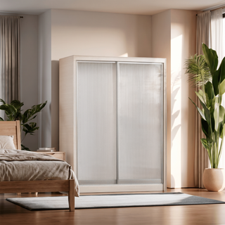 Zooey White Wash 4ft Sliding Wardrobe