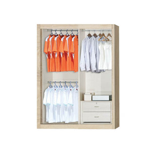 Audrey Modular Wardrobe (Light Oak with Frosted Glass) Singapore